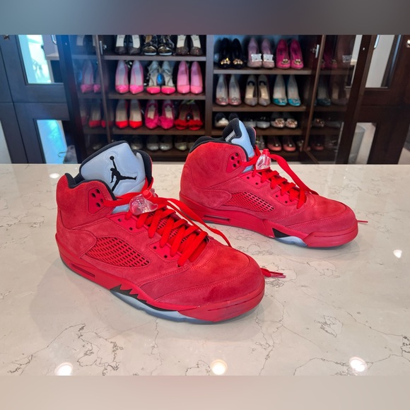 Nike Air Jordan 5 “Anthracite” Retro ‘Red Suede’ reflective tongue. Men’s 10.5 - Picture 4 of 15